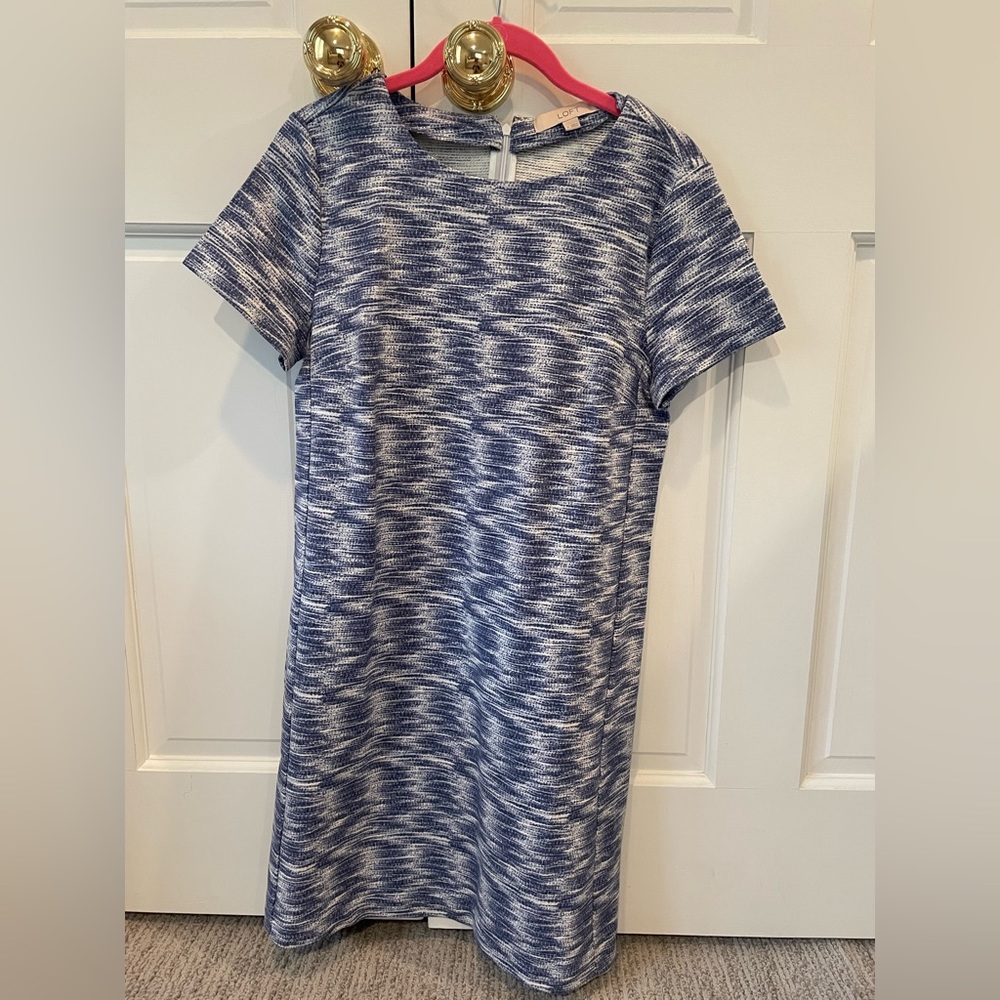 LOFT Blue Textured Knit Dress Size 4